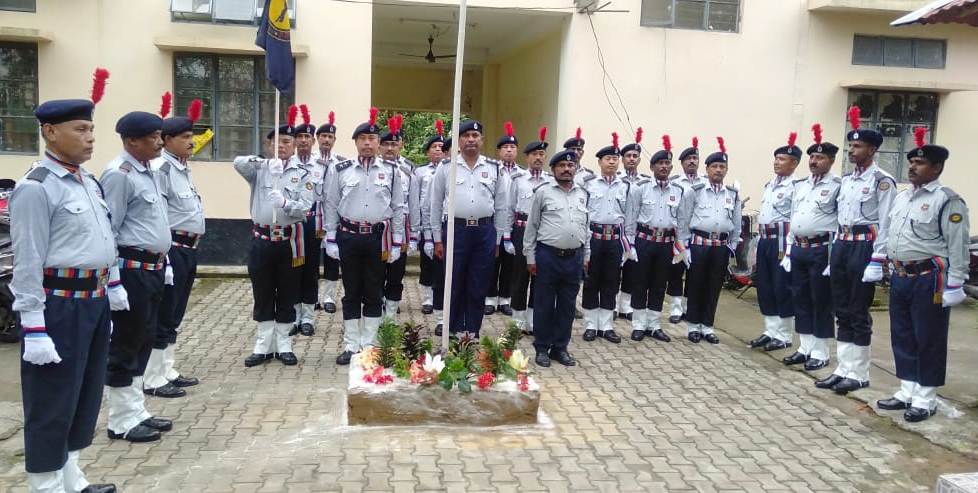 VSPL security personnel assembled in a courtyard